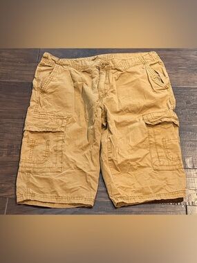 Ring of Fire Messenger Cargo Shorts Mens 33 Khaki 100% Cotton 128172